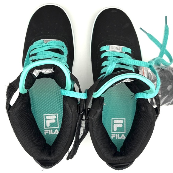 NWOT FILA V10 Lux Color Fade High-top Sneakers Black/Teal Velcro Lace-up Sz 6.5 - Picture 5 of 9